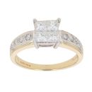 18ct Yellow Gold 0.75ct Diamond Cluster Ring