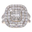 18ct Yellow Gold 2.20ct Diamond Cluster Ring