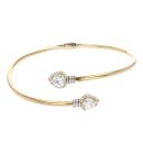 9ct Yellow Gold Cubic Zirconia Torque Bangle