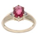 9ct Yellow Gold 0.02ct Diamond And Garnet Ring