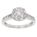 18ct White Gold 0.72ct Diamond Cluster Ring
