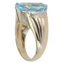 9ct Yellow Gold 0.06ct Diamond And Topaz Ring