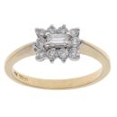 18ct Yellow Gold 0.50ct Diamond Cluster Ring