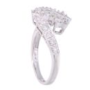 9ct White Gold 1.00ct Diamond Double Cluster Ring