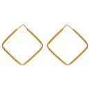 22ct Yellow Gold Classic Plain Square Hoop Earrings