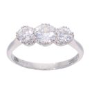 18ct White Gold 1.00ct Diamond Trilogy Ring