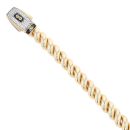 14ct Yellow Gold Monaco Loop Plain Pave Lock Bracelet 7.5"