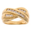 18ct Yellow Gold 0.50ct Brilliant Cut Diamond Crossover Ring