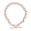 9ct Rose Gold Plain Belcher T-Bar Bracelet 8"