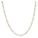 9ct Yellow And White Gold Figaro Chain 28"