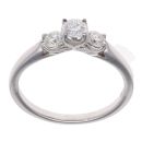 18ct White Gold 0.50ct Brilliant Cut Diamond Trilogy Ring