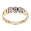 14ct Yellow Gold Monaco Classic Cubic Zirconia Pave Signet Ring