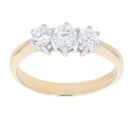 9ct Yellow Gold Cubic Zirconia Three Stone Ring
