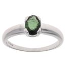 9ct White Gold Green Tourmaline Single Stone Ring
