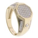 14ct Yellow Gold Cubic Zirconia Octagonal Signet Ring