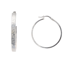 Silver Greek Key Hoop Earrings By Icesia