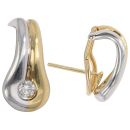 18ct Yellow And White Gold 0.20ct Diamond Fancy Earrings