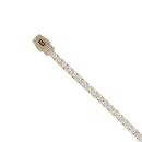 14ct Yellow Gold Monaco Cubic Zirconia Agua Pave Lock Bracelet 7.5"