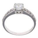 9ct White Gold Single Stone Moissanite Ring