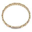 14ct Yellow Gold Monaco Classic Alternate Pave Lock Bangle