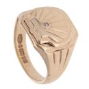 9ct Yellow Gold 0.05ct Diamond Signet Ring