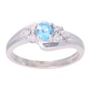 9ct Yellow Gold Topaz And 0.15ct Diamond Ring