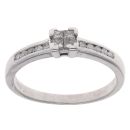 18ct White Gold 0.30ct Princess Cut Diamond Cluster Ring