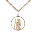 9ct Yellow Gold St Christopher Pendant And Chain 20"