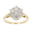 18ct Yellow Gold 1.00ct Brilliant Cut Diamond Cluster Ring