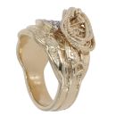 9ct Yellow Gold Cubic Zirconia Saddle Ring