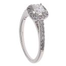 18ct White Gold 0.55ct Princess And Brilliant Cut Diamond Cluster Ring