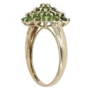 9ct Yellow Gold Green Gemstone Cluster Ring