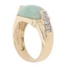 9ct Yellow Gold 0.10ct Diamond and Jade Dress Ring
