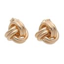 9ct Yellow Gold Duo Strand Knot Stud Earrings