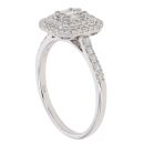18ct White Gold 0.89ct Brilliant And Baguette Cut Diamond Cluster Ring