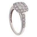 18ct White Gold 0.87ct Princess And Brilliant Cut Diamond Cluster Ring