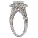 18ct White Gold 1.00ct Princess And Brilliant Cut Diamond Cluster Ring