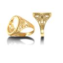 9ct Yellow Gold Half Sovereign Ring Mount