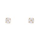 9ct Yellow Gold Cubic Zirconia Cluster Stud Earrings