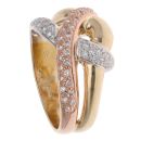 14ct Yellow, White And Rose Gold 0.25ct Brilliant Cut Diamond Fancy Ring