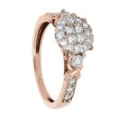 9ct Rose Gold 0.66ct Diamond Cluster Ring