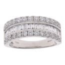 18ct White Gold 2.30ct Brilliant and Baguette Cut Diamond Fancy Ring