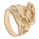 9ct Yellow Gold Patterned Saddle Ring