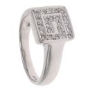 18ct White Gold 0.25ct Brilliant Cut Diamond Greek Key Cluster Ring