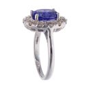 9ct White Gold 1.00ct Diamond and Tanzanite Cluster Ring