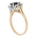 18ct Yellow Gold 0.15ct Diamond and Sapphire Cluster Ring