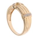 9ct Yellow Gold 0.05ct Diamond Patterned Buckle Ring