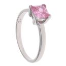9ct White Gold Pink Cubic Zirconia Single Stone Ring