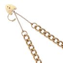 9ct Yellow Gold Heart Lock Charm Bracelet 8"
