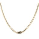 14ct Yellow Gold Monaco Classic Plain Lock Curb Chain 18"